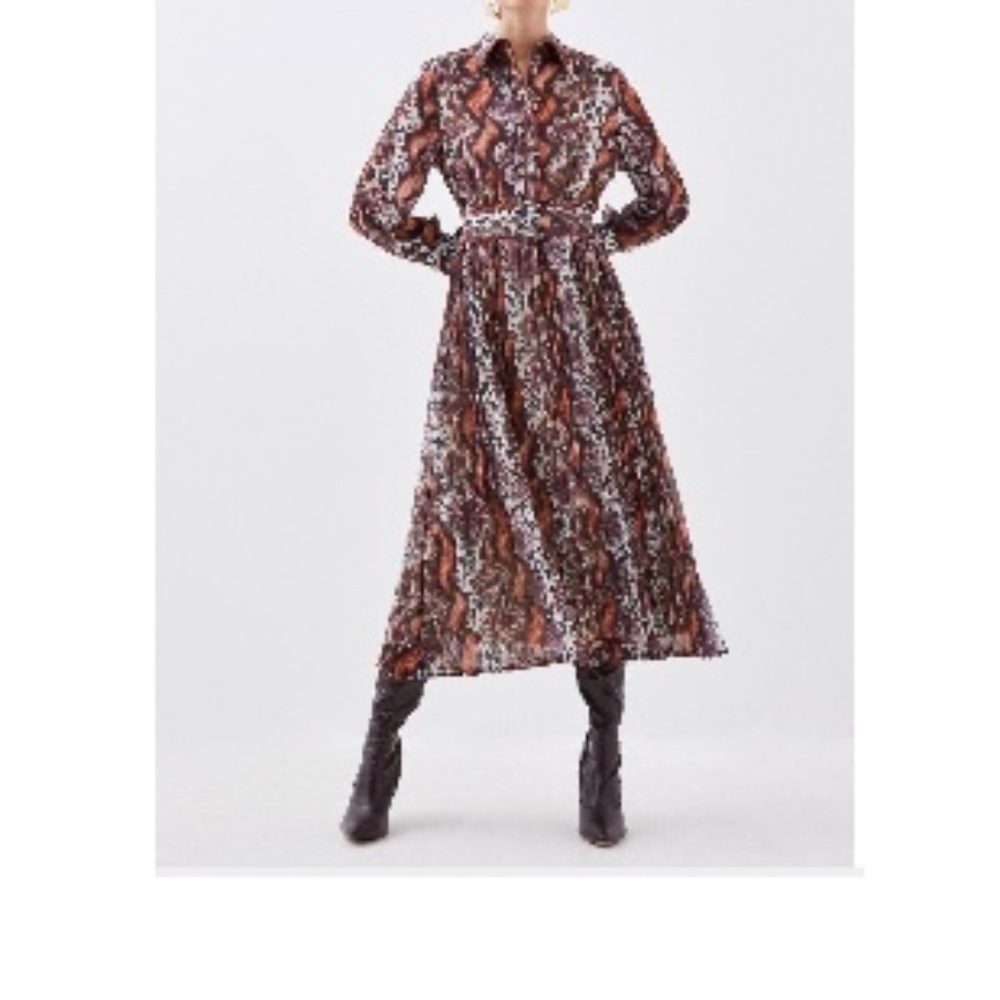 Karen Millen Georgette Pleated Maxi Dress, US8, NWT